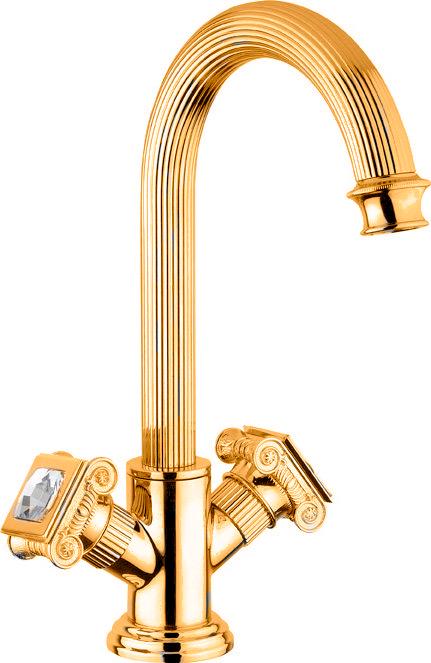 Смеситель для раковины, с д/к, (цв.золото, ручки Swarovski), Olimp ZZ