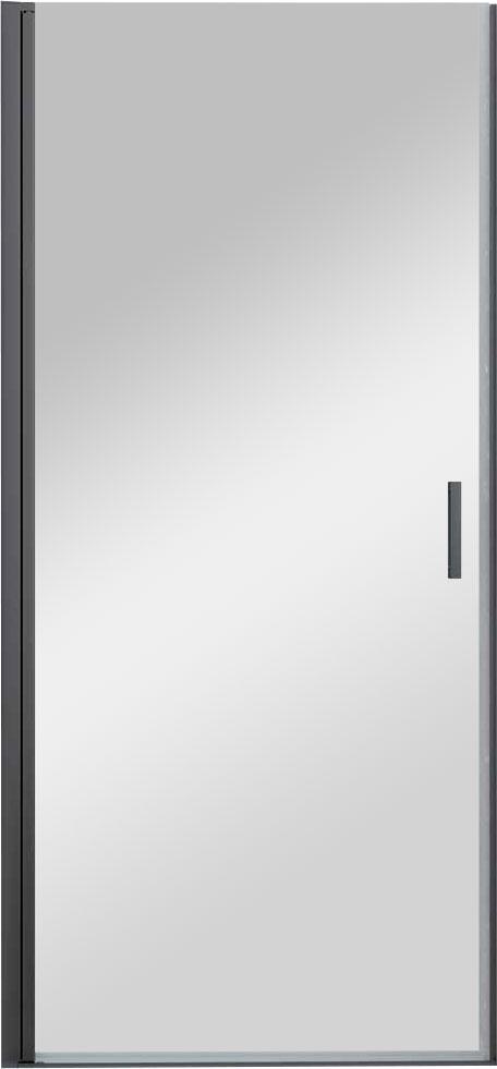 Дверь для душа в нишу, 900хh1950мм, распашная, правая/левая, (стекло 6мм, прозрачное, фурн.цв.вороненая сталь), Alpha ZZ