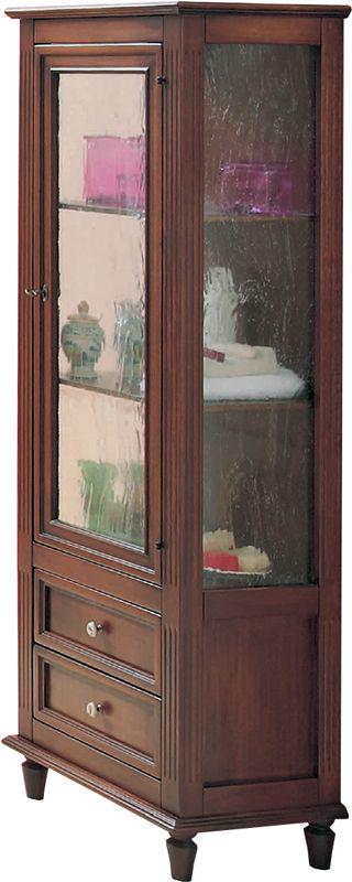 Витрина 55х40хh163см, с 2 выдв. ящиками, и 1 расп.дверью петли справа, (цв. Noce Anticato, стекло Gotico), Moro ZZ