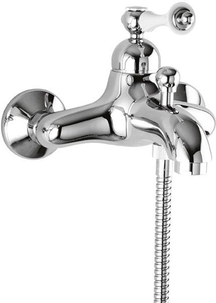 Смеситель для ванны, (цв.хром, ручка цв.белый), Margot ZZ