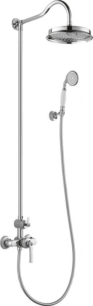 Смеситель для душа, со стационарным верхн.душем d20см., душевая лейка, шланг в компл., (цв.хром), Liberty ZZ