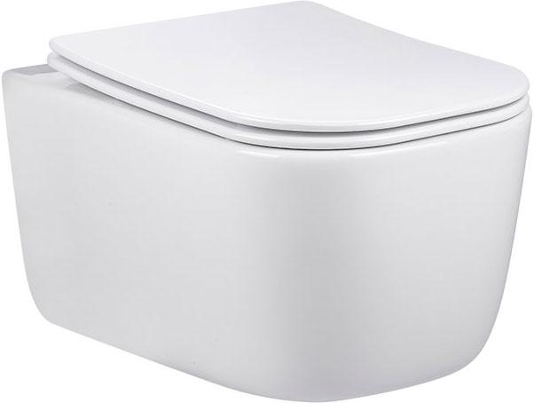 Унитаз подвесной безободковый, сиденье ультратонкое soft close, цвет белый, Core ZZ