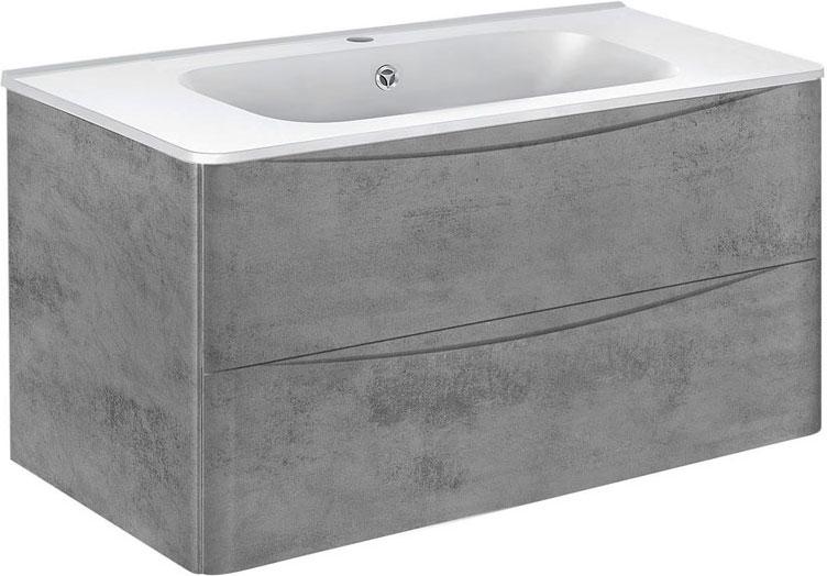 База под раковину подвесная, 2 выкатных ящика, 995x466xh500мм, без раковины, (цв.R.Beton), Paola ZZ