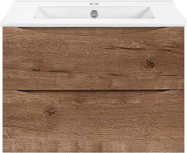 База под раковину подвесная, 2 выкатных ящика, 605x394xh500мм, без раковины, (цв.V.Oak), Mia ZZ