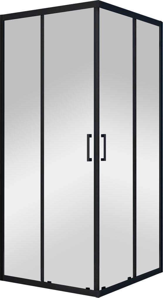 Душевой уголок 900x900хh1900мм, квадратн., раздвижные двери, (стекло прозрачное 6мм, фурн.цв.черный), Alpha ZZ