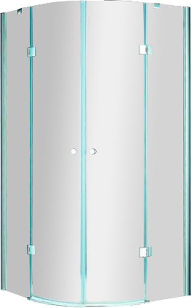 Душ. уголок 900х900хh1950мм, 1/4 круга, R550мм, 2 расп.двери, вход 680мм, с 2-мя неподв.сегм., (стекло прозр., 6мм, фурн/хром), Verona ZZ