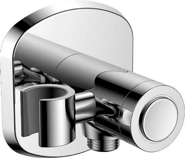 Kронштейн для душа с выходом воды 1/2 для подключения душа, и кнопочным переключателем, (цв.хром), Globo ZZ