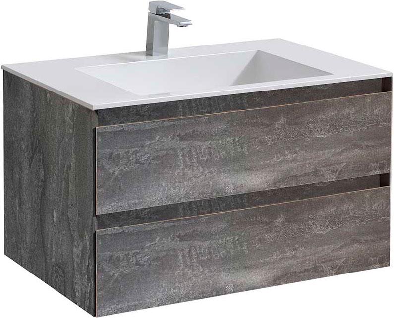 База под раковину подвесная, 2 выкатных ящика, 792x476xh470мм, без раковины, (цв.G.Stone), Luka ZZ