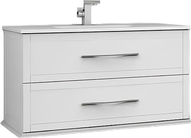База подвесная под раковину с двумя выдвижными ящиками доводчиками, 100x46x55см, (цв.Bianco opaco), без раковины арт.50200 / 50170, Tiffany ZZ