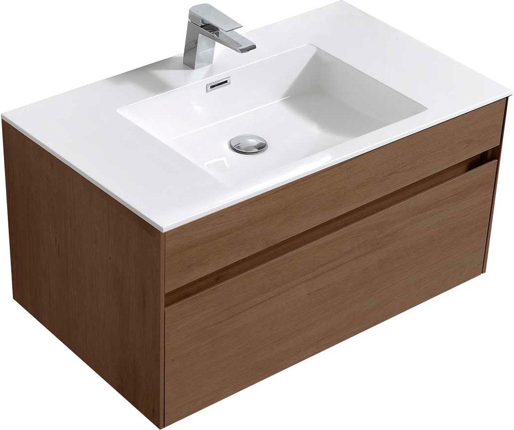 База под раковину подвесная, 1 выкатной ящик, 994x476xh435мм, без раковины, (цв.T.Oak), Chiara ZZ