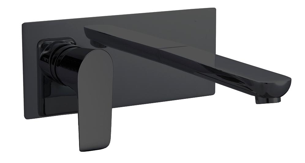 Смеситель для раковины, встраиваемый в стену, внутрен. часть в компл., (цв.черный матовый), Esse ZZ