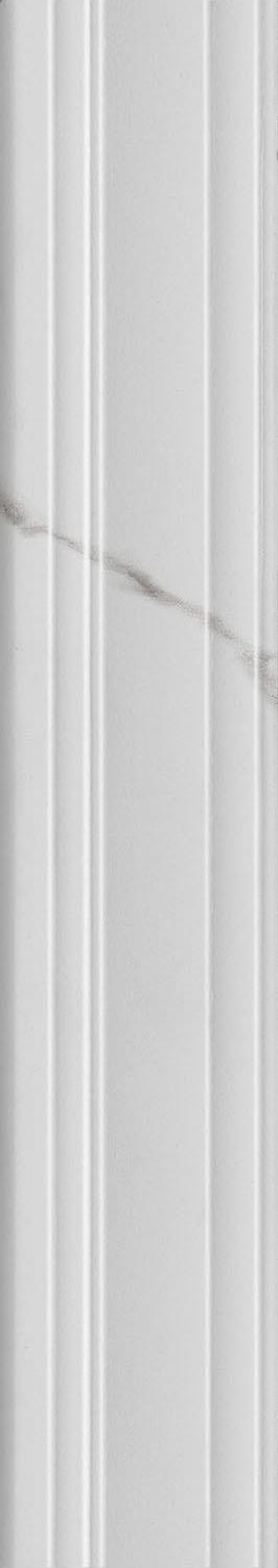 Бордюр Багет Монте Тиберио белый глянцевый обрезной 40x7,3