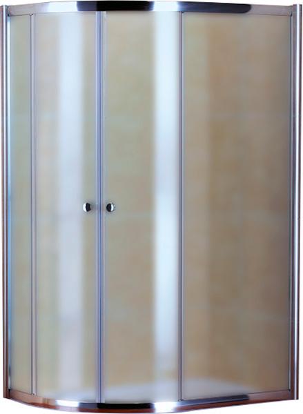 Душевой уголок 1200х800хh1850мм, ассиметричный, R550мм, левый/правый, 2 сдвижные двери, вход 555мм, (стекло текстур. Punto 5мм, фурнит. цв.хром), Prat