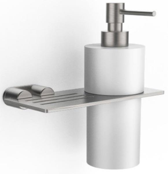 Дозатор настенный, совмещ. с полочкой, (цв.белый, держатель цв.нерж.сталь), Z316 ZZ