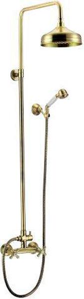 Смеситель для душа, со стационарным верхн.душем d20см., душевая лейка, шланг в компл., (цв. бронза), Retro ZZ