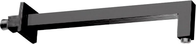 Кронштейн для верхнего душа, стеновой, 400мм, квадратный, с подводом воды 1/2, (цв.черный матовый), Cezares ZZ