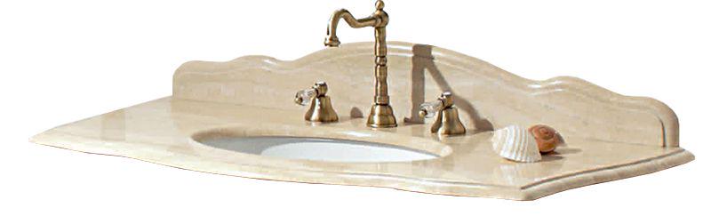 Столешница 115х60хh17см, 1 отв. д/смесит., (мрамор цв. Marmo Travertino), Topazio ZZ