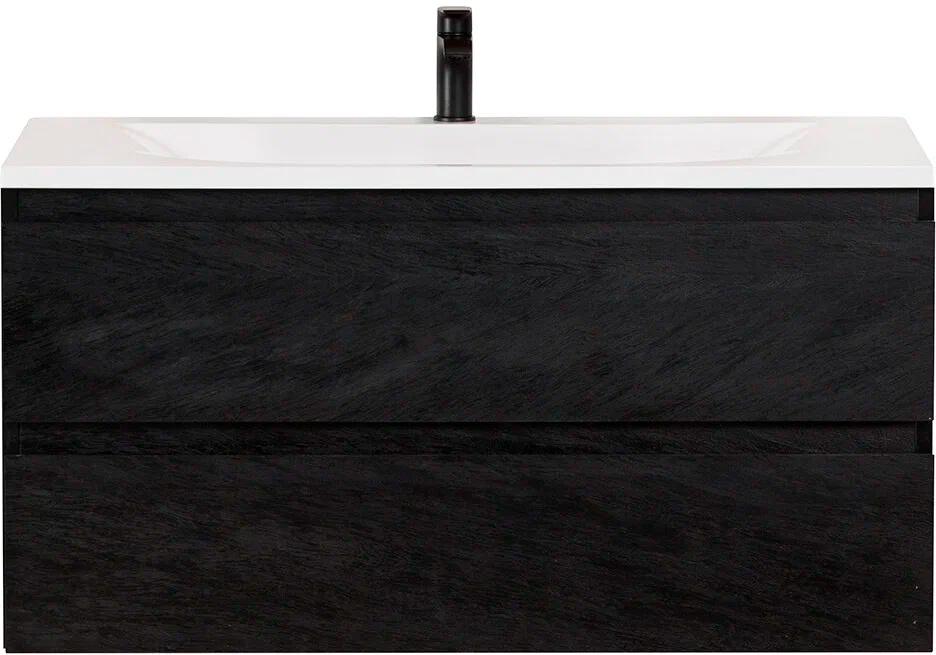 База под раковину подвесная с двумя выкатными ящиками,100x50x50см, без раковины, (цв.Nero), Molveno ZZ