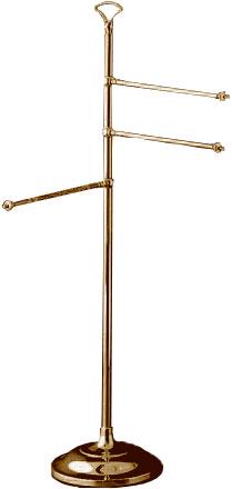 Полотенцедержатель напольный, тройной, поворотный, свободностоящий (цв. латунь) Single ZZ