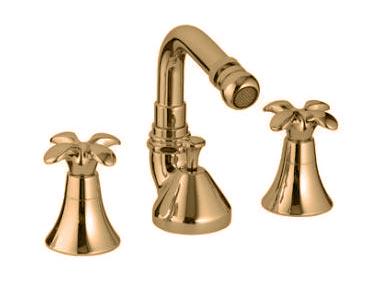 Смеситель для биде, на 3 отв., с д/к, (цв. бронза), Palma ZZ