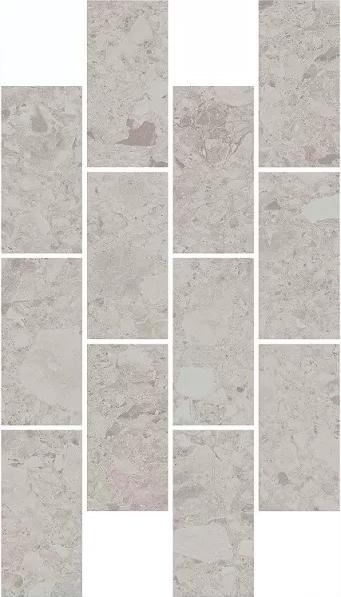 Декор Чеппо ди Гре мозаичный серый светлый матовый обрезной 34,6x20