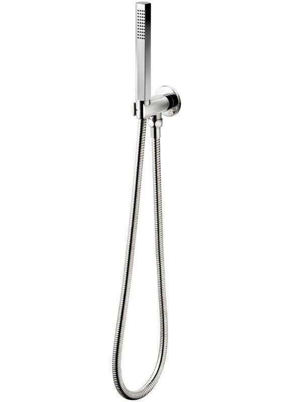 Душ комплект: лейка, шланг металл 150см, кронштейн совмещённый с шланговым подсоединением G 1/2, (цв. хром), Venezia ZZ