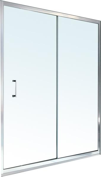 Дверь в нишу сдвижная НЕСТАНДАРТ 110-114хh195см, вход 41см, "Правая"/"Левая", (стекло прозр. + StarClean, профиль цв.чёрный матовый), Cee Art ZZ