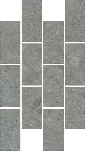 Декор Чеппо ди Гре мозаичный серый тёмный матовый обрезной 34,6x20