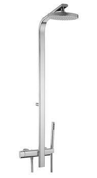 Смеситель для душа настенный, с верхним душем d 200мм, h1150мм х вылет 545мм, в компл: шланг, лейка д/д, (хром), Pao Joy ZZ