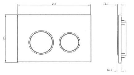 Клавиша двойного смыва, для инсталляции д/унитаза, круглые кнопки, (пластик цв.хром), Urbatec ZZ