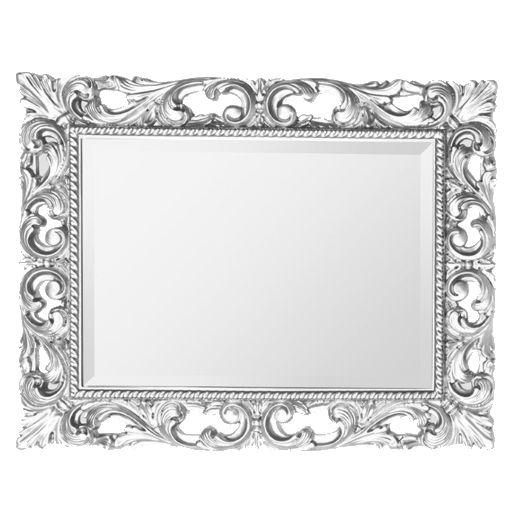 Зеркало прямоуг. в дерев. резной раме 94х74см (верт./гориз. монтаж), (цв. хром), крепёж в компл., Bristol ZZ