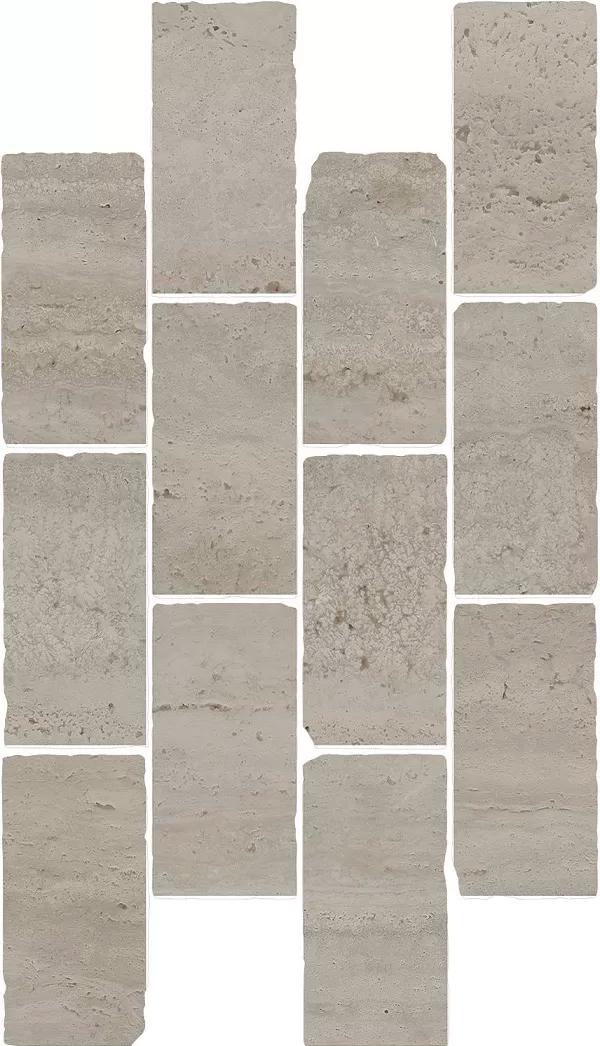 Бордюр Сан-Марко мозаичный серый матовый обрезной 46,5x26,5