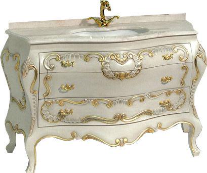 Тумба напольная 130х52хh85см, под раковину, с 3-мя выдв.ящиками,(Натуральное дерево,рассыхается!!! Декор Lyberty, ручки цв.золото), Barocco Decoro ZZ