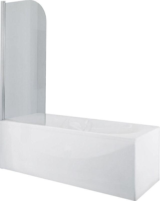 Ограждение (штора) для ванны 850-870хh1400мм, "Левая", с открытием вовнутрь и наружу, (стекло 6мм сатинированное., цв. хром, креп/компл.), Classic ZZ