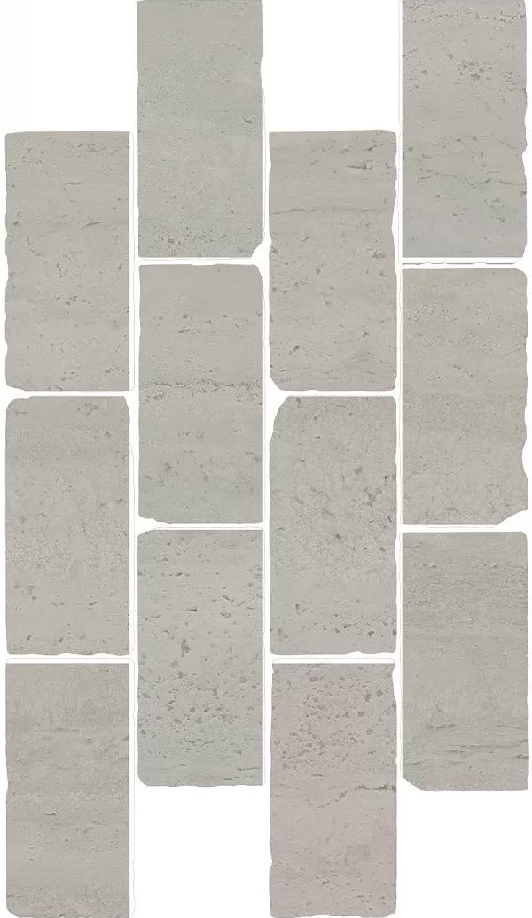 Бордюр Сан-Марко мозаичный серый светлый матовый обрезной 46,5x26,5