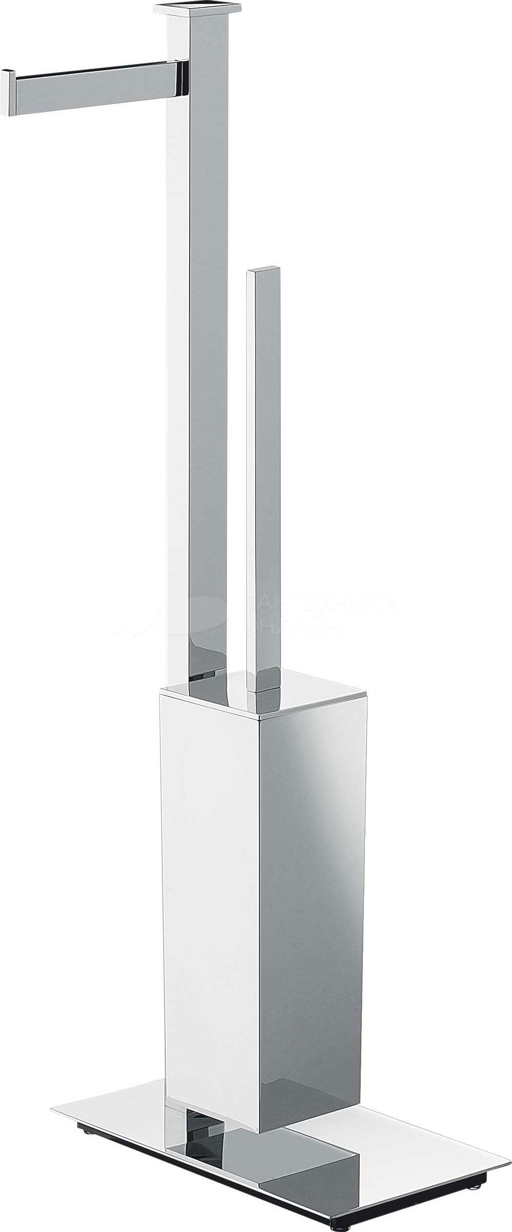 Гарнитур напольный свободностоящий, (ёрш закрытый, держатель для туалетной бумаги), h660мм, (цв.хром), S Units ZZ