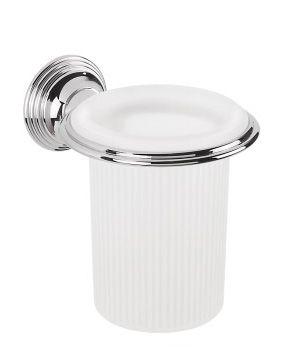 Стакан настенный (стекло мат., держ. цв.хром), Hermitage ZZ