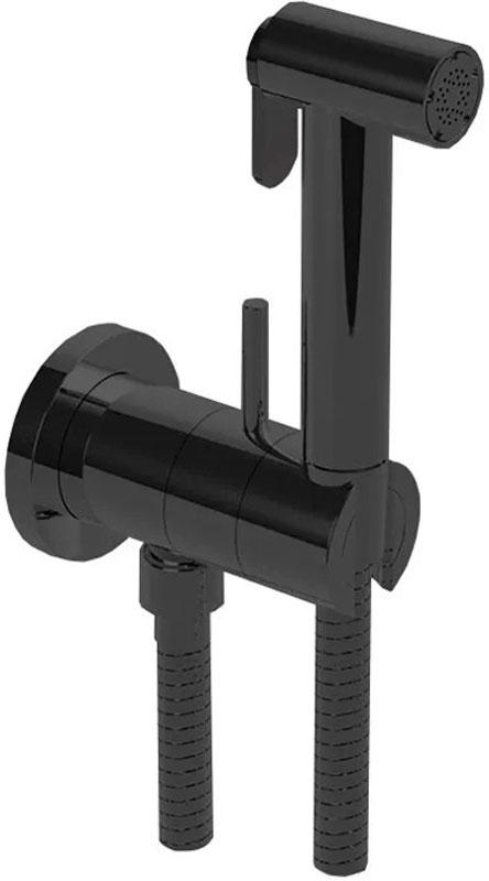 Смеситель совмещ. с гигиеническим душем, прогресс.картридж, готовый комплект: лейка металл, шланг 120см., скрытая часть, (цв.черный матов), Cisal ZZ