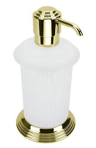 Дозатор настольный (стекло мат., держ. цв.золото), Hermitage KL