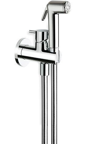 Смеситель совмещённый с гигиеническим душем, (готовый комплект: лейка, шланг 100см., скрытая часть), (цв.хром), Cristina KL