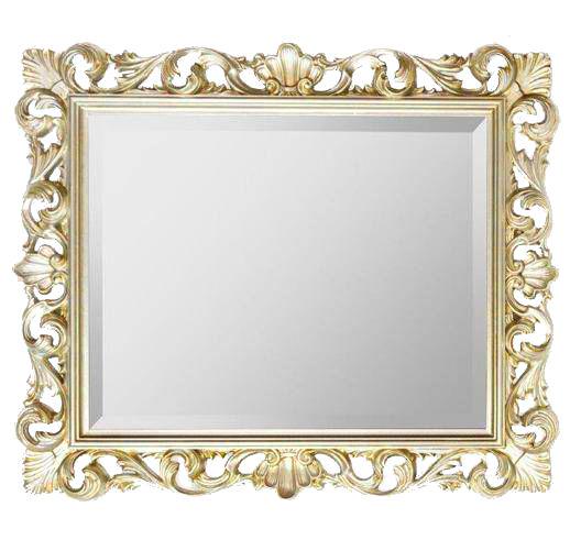 Зеркало прямоуг. в дерев. резной раме 94х74см (верт./гориз. монтаж), (цв. золото), крепёж в компл., Bristol ZZ