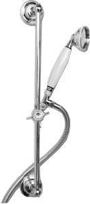 Душевой гарнитур: лейка, шланг, стойка (хром) D&D ZZ