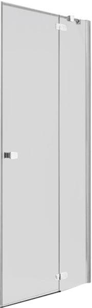 Дверь распаш.с неподв.сегментом,для монтажа с бок/пан, 1000 (970-995)хh1950мм,вход 555мм,пет/прав, (ст-о 6мм, проз.High Glass., фурн.хром/пол/алюм) ZZ