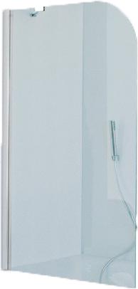 Штора на ванну 750-770хh1400мм, "Правая", стационарная БЕЗ кронштейна, (стекло 6мм прозрачн., цв. хром, крепление в компл.), Classic ZZ