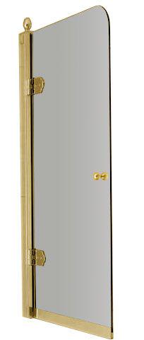 Ограждение (штора) для ванны 800-820хh1400мм, с открытием вовнутрь и наружу, (стекло прозрачное., цв. св.золото, креп/компл.),Savoy ZZ