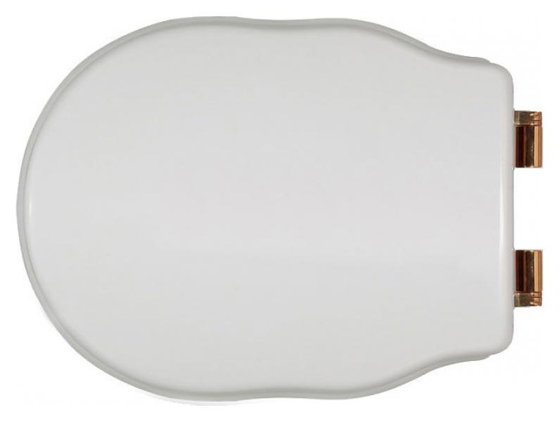 Сиденье для НАПОЛЬНОГО унитаза, с микролифтом, (цв. белый, петли цв. бронза), Bristol ZZ