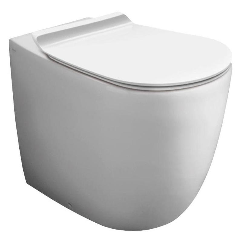 Унитаз 56х36,5см,приставной,монтаж с встр. в стену бачком или бачком арт.СЕ09/D 20,безободковый,(без сиденья), БЕЗ крепежа к полу арт.F 88, Vignoni ZZ