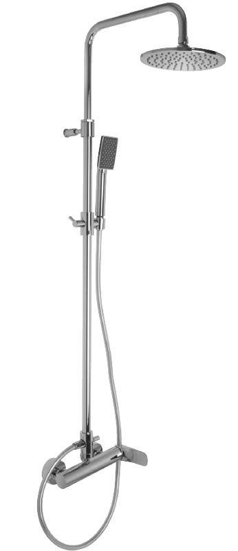 Смеситель для душа, со стационарным верхним душем d20см и ручным душем, (цв.хром), Quad ZZ
