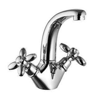 Смеситель для раковины, с поворотным изливом, с д/к, (цв.хром, ручки цв.хром), Primavera ZZ