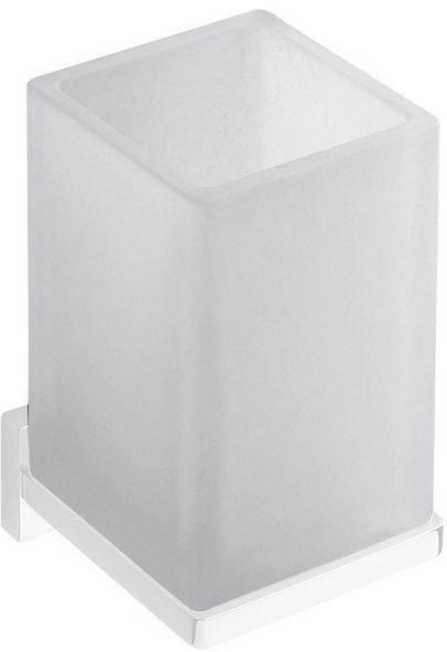 Стакан настенный, (стекло матовое/держат.белый матовый), Look ZZ